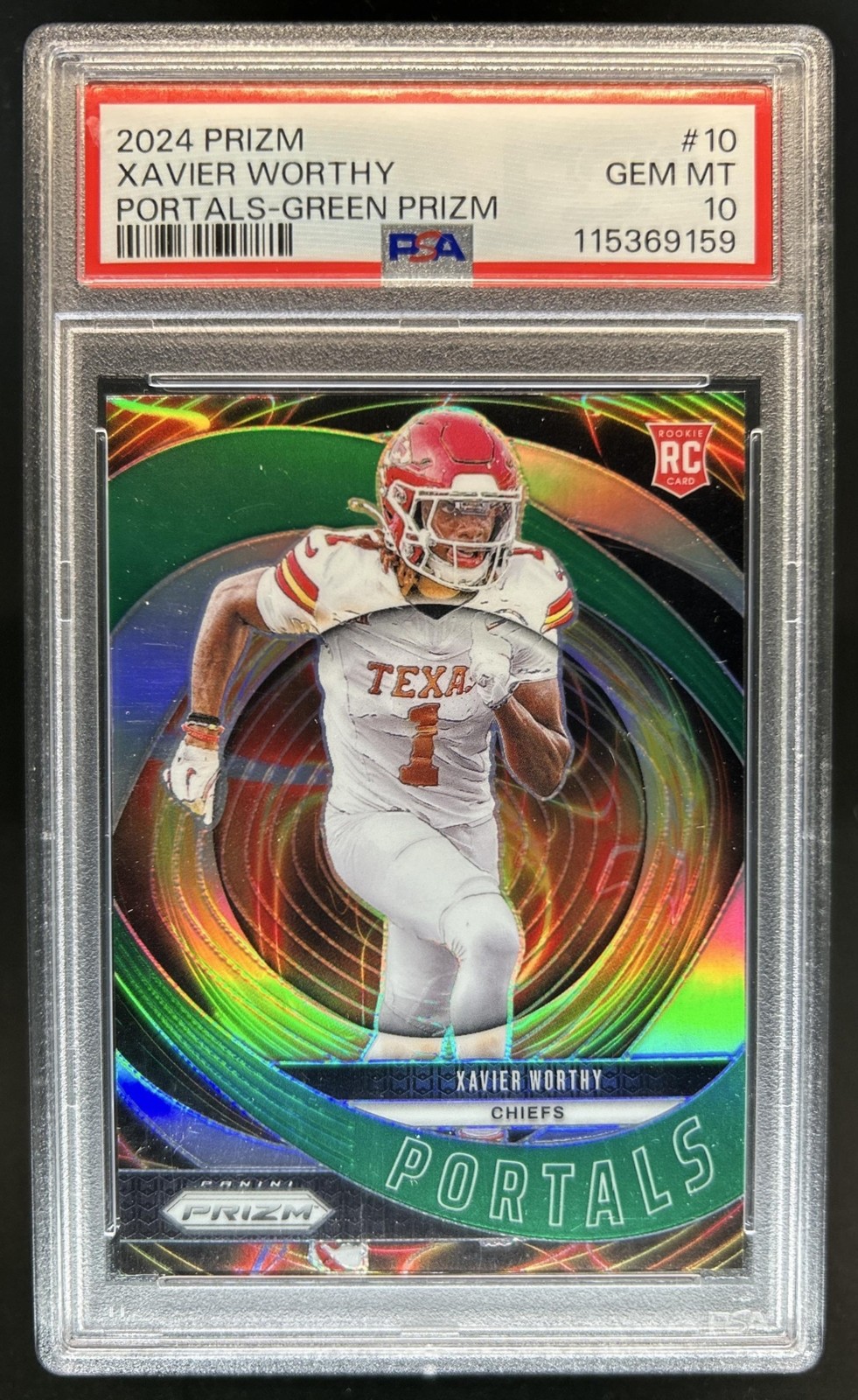 Xavier Worthy Panini Prizm Portals #10 Green