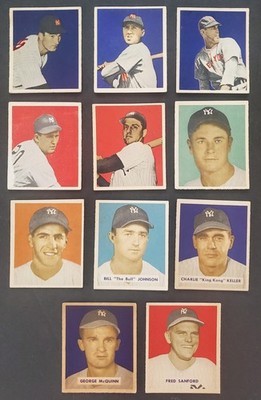 **** 11 DIFF. 1949 Bowman New York Yankees cards with Rizzuto - $865.00 !!! ****