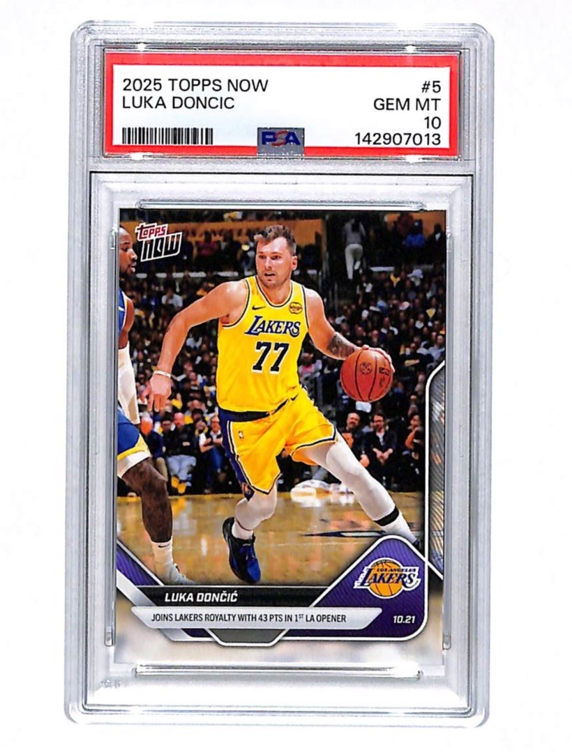 2025-26 Topps Now #5 Luka Doncic 43 Points In Opener Card PSA 10 Lakers 