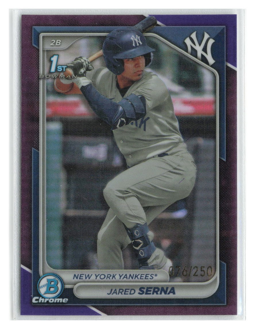 Jared Serna 2024 Bowman Chrome 1st Purple Refractors SN #/250 #BCP-68-Yankees