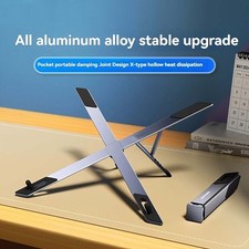 Compact Portable Aluminum Alloy Laptop Stand Adjustable Height for Travel  Home