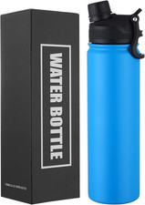 Insulated Water Bottle 24oz Stainless Steel Double Wall Vacuum Sports Flask with