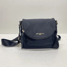 Karl Lagerfeld Women's Black Solid Nylon Satchel Shoulder Bag