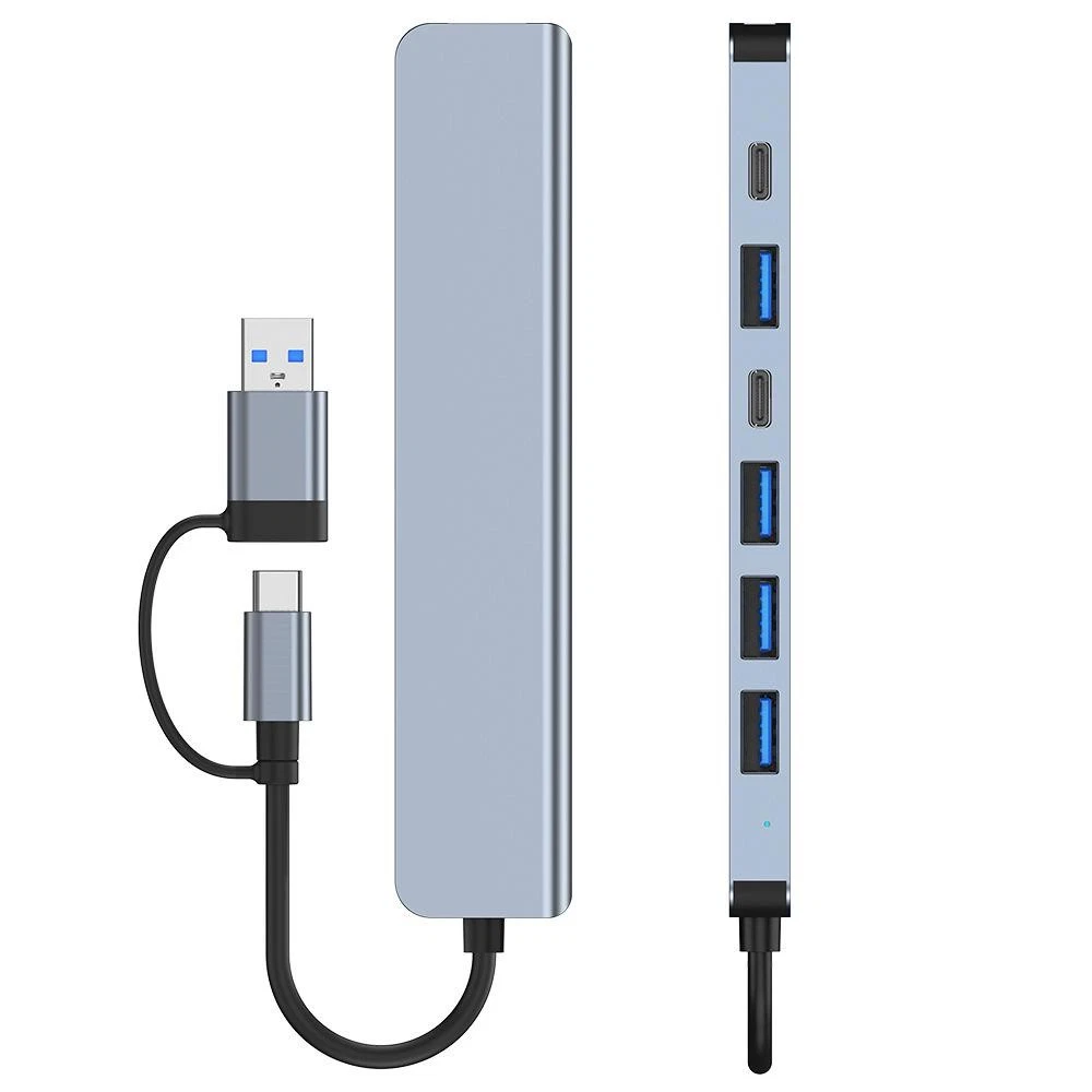 USB C Hub USB Hub 3.0, Aluminum 7 in 1 USB Extender, USB Splitter with USB 3.0,