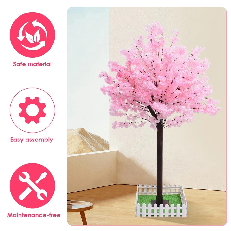 5/6 pies US STOCK Cerezo Artificial Flor Árbol Sakura Decoración Cerezo Flor Foto 4 de 4