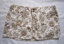 NWOT VINTAGE ABERCROMBIE FITCH FLORAL BROWN MINI COTTON SKIRT SIZE 6 / W31