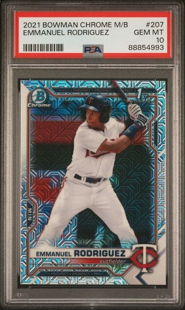 2021 Bowman Chrome Mega Box Emmanuel Rodriguez #BCP-207 - PSA 10 GEM MINT