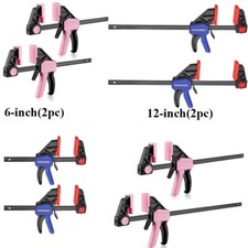 WORKPRO 150mm/300mm Clamps for Woodwork Ratchet Bar Clamp Set 2Pk Quick Release