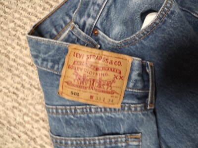 Vintage 90s Levi's 501xx 33x34 Denim Jeans Grunge Punk Rock Button