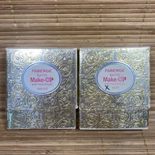 Lot of 2 VINTAGE 1960's Faberge Matte Makeup Powder Compact | NEW | Mist & Mauve