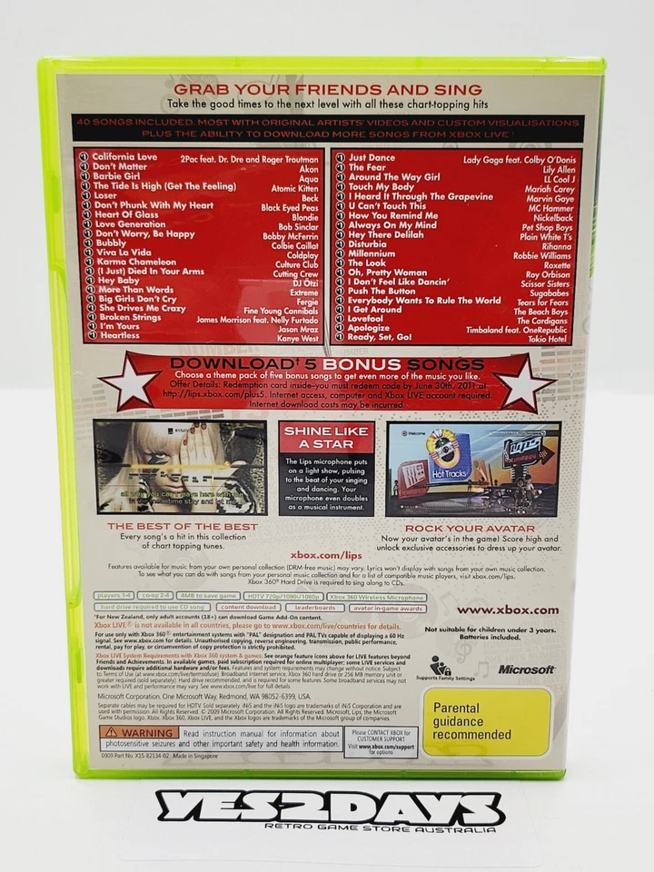 LIPS - Number One Hits #1 | Xbox 360 Game Complete with Manual - Image 3 of 3