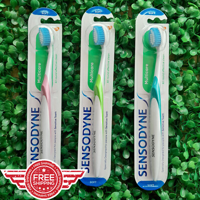 3x Sensodyne Multicare Toothbrush For Sensitive Teeth Soft Bristles 3pcs