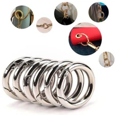 6pcs/Set Circle Round Carabiner Camp Spring Snap Clip Keychain --us M5F8