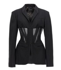 Mugler Single-breasted Tailored Corseted Blazer Size 14/42genuine Rrp £1870 #n10