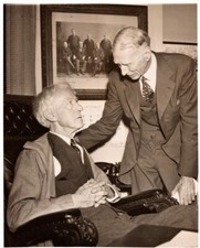 1942 CONNIE MACK & JUDGE KENNESAW MOUNTAIN LANDIS TYPE 1 PHOTO 6.5 X 8 PSA