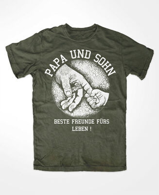 Papa und Sohn Beste Freunde T-Shirt OLIV Vater Held Baby Kind PAPA Superheld