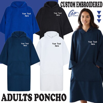 Personalisiert Bestickt Ihr Text Towel City Erwachsene Poncho TC810