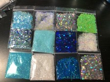 Glitter Mix Frozen Butterfly ice blue acrylic-gel-nail-art-winter USA seller