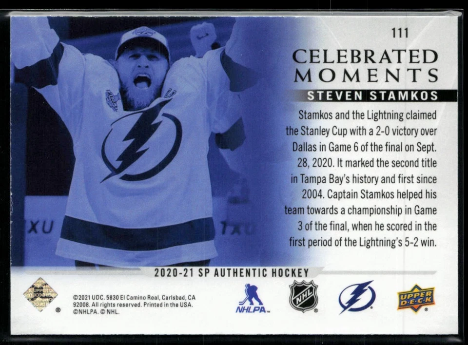 2020-21 SP Authentic Steven Stamkos #111 - Image 2 of 2