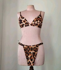WILD Leopard Print Bikini M Swimsuit Bathing Suit