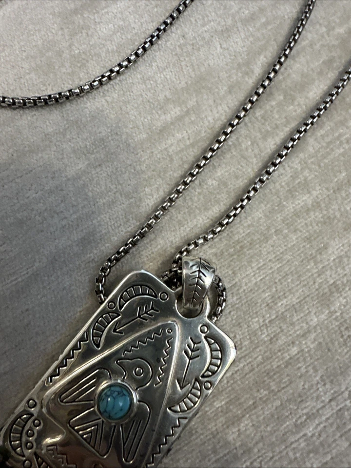 Brighton Southwest Convertible Sueño Plata Y Turquesa Colgante Collar Largo Foto 4 de 4