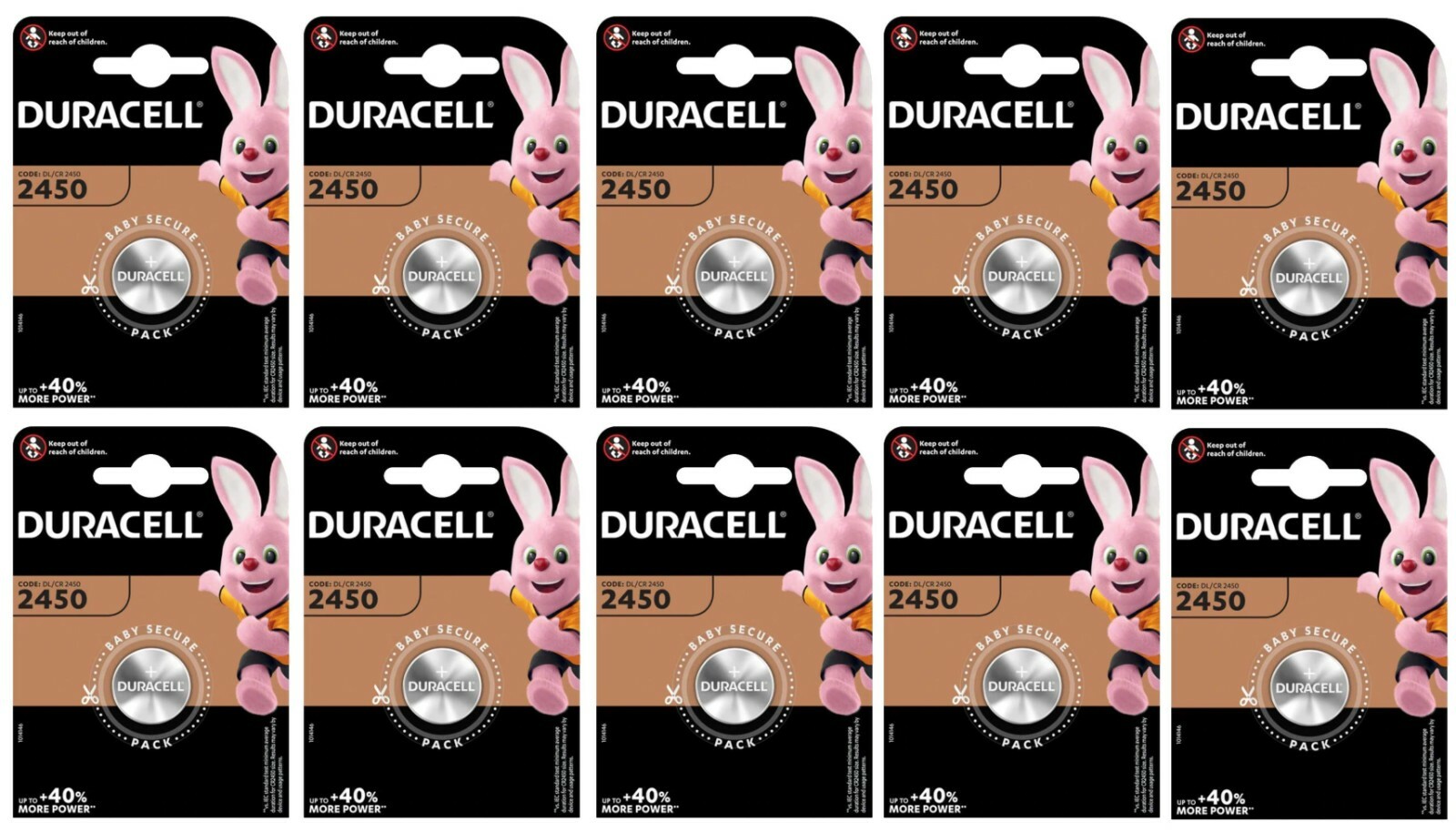 10 Pile batterie CR2450 2450 DURACELL 3 VOLT 3V LITIO LITHIUM SPEDIZ TRACCIATA