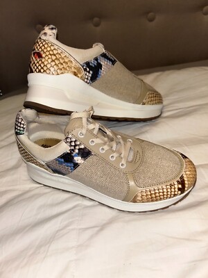 Michael Kors Allie Trainers Snakeskin Print Shoes Size
