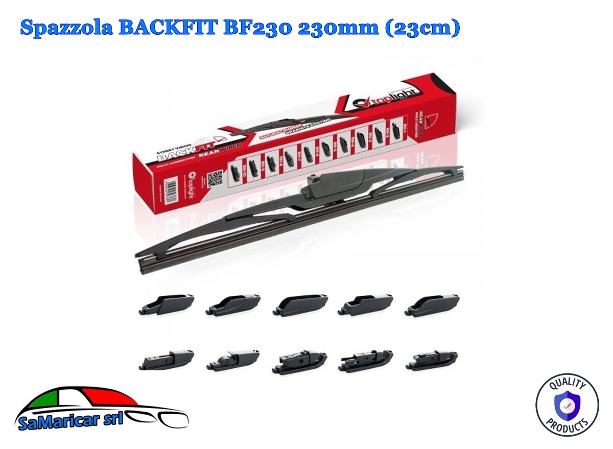 SPAZZOLA TERGICRISTALLO POSTERIORE SINGOLA BACKFIT BF230 LUNGHEZZA CM 23 - 230MM