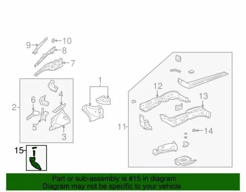 Soporte lateral genuino GM 2000-2011 Buick Cadillac Oldsmobile Pontiac DTS 15250888 Foto 2 de 2