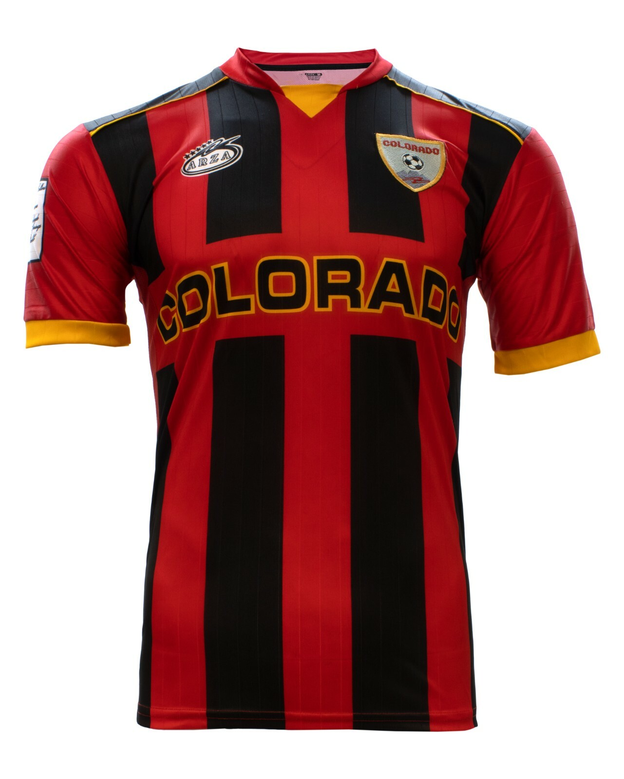 Colorado Arza Soccer Jersey Red and Black 100% Polyester Made in Mexico