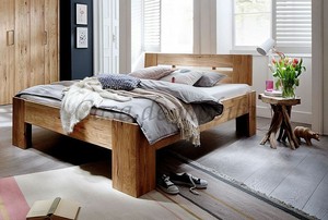 Massivholz Bett 160x200cm Rustikale Wildeiche Geolt Doppelbett Bettgestell Holz Ebay