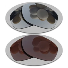 Silver&Brown Lenses Replacement For-Oakley Pit Bull Polarized Anti-Scratch