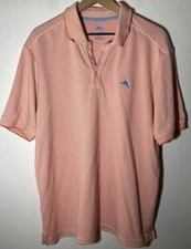 Tommy Bahama Golf Polo Shirt Men  s Size L Supima Cotton Island Zone Coral