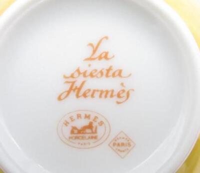 Hermes Siesta Tea Cup Saucer Tableware Yellow Floral 2 set Coffee
