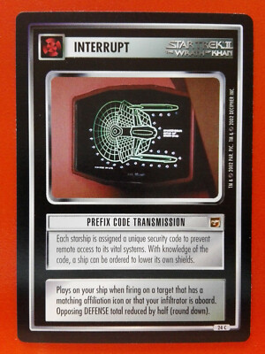 Star Trek CCG (The Motion Picture) Interrupt   Prefix Code Transmission (common)
