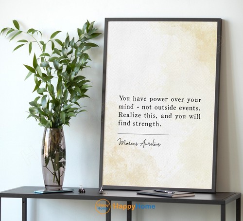 Marcus Aurelius Quote Wall Art Power Over Your Mind Motivational Sign Decor-PC07 - Picture 8 of 17