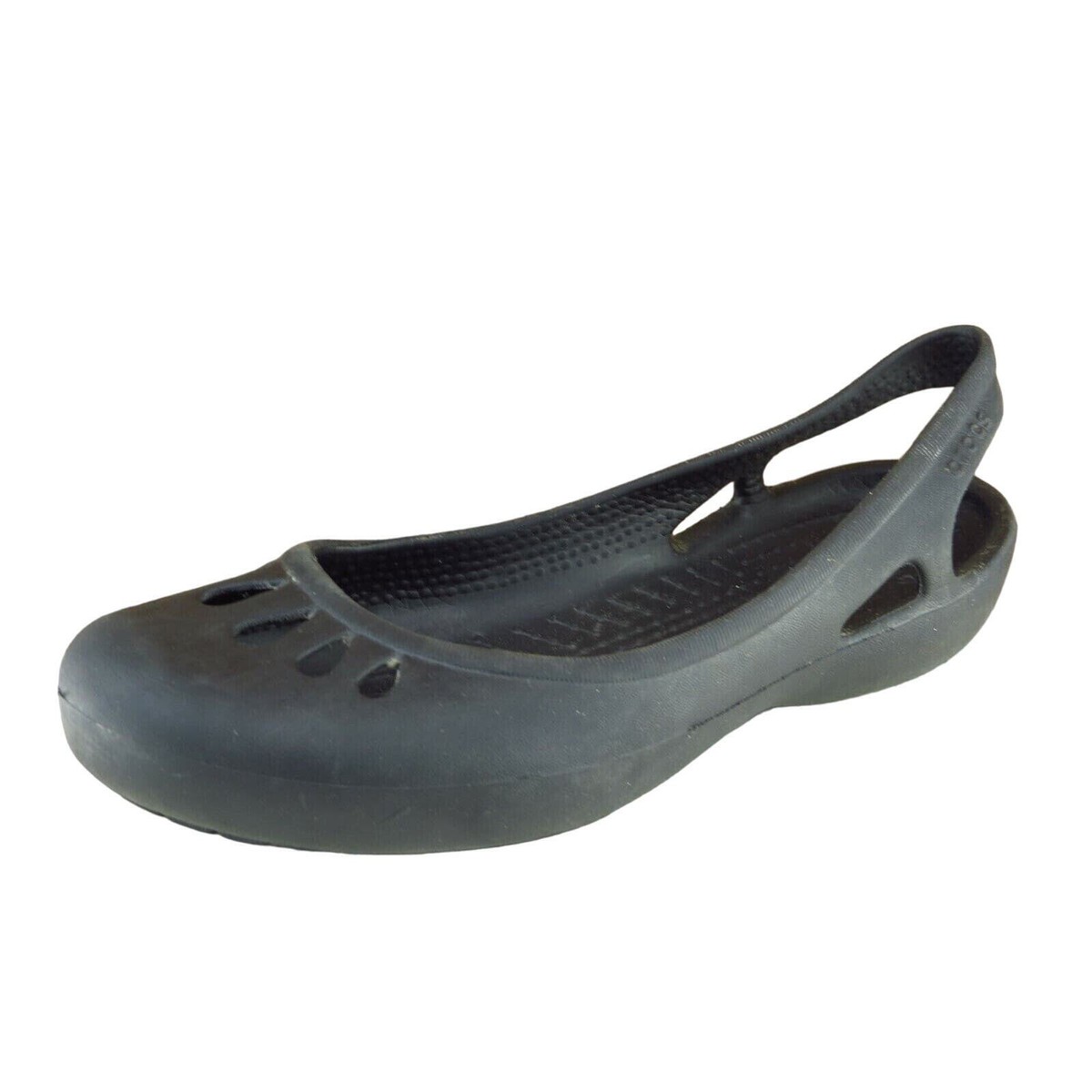Crocs Women Sz 7 M Black Flat Synthetic Shoes | eBay display picture 3