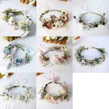 Garland Floral Crown Hair Band Headpiece Flower Headband Floral Flower Halo U9D8