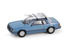 1981 Ford Mustang Ghia Coupe - Blue Diecast 1:64 Scale Model - Greenlight 30510