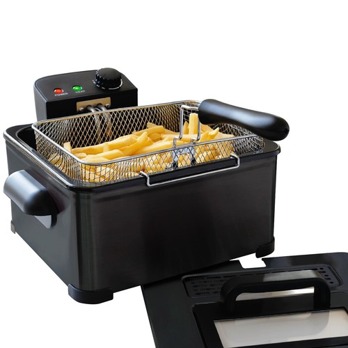 Deep Fat Fryer Hometronix 2000W 5L Litre Stainless Steel Chip Pan View Window - Picture 3 of 7