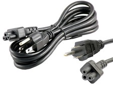 6 ft 3-Prong 3-Slot AC Power Cord for Laptop, NEMA 5-15P to IEC320 C5, UL Listed