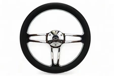 Chevy C10 C/K Pick Up Truck 14" Black & Billet Steering Wheel with Chevy Horn