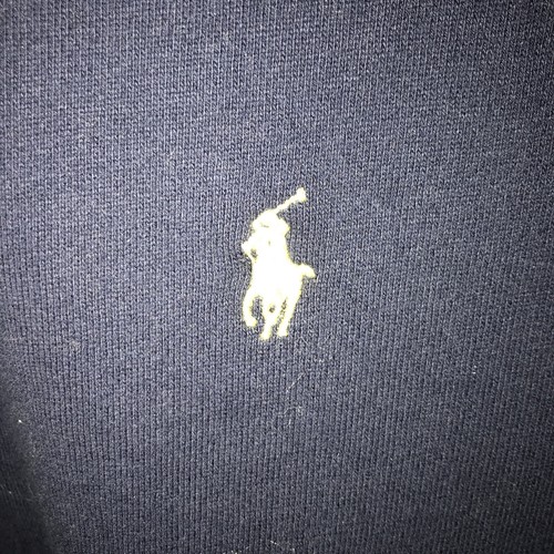 Felpa con cappuccio POLO by RALPH LAUREN GIOVENTÙ LARGE blu navy con logo cucito giallo - Foto 3 di 5