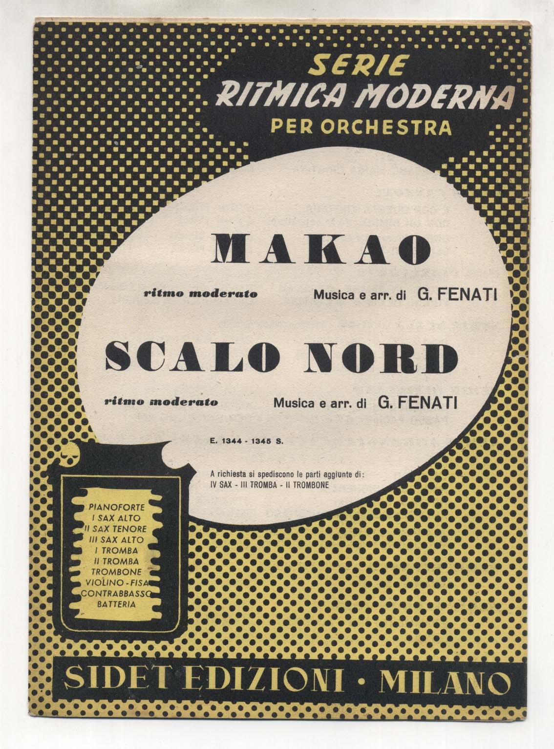 Spartito GIOVANNI FENATI Makao - Scalo Nord 1952 Sheet music