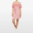 French Connection | Broderie Striped Off The Shoulder Dress | Size 8 Spring