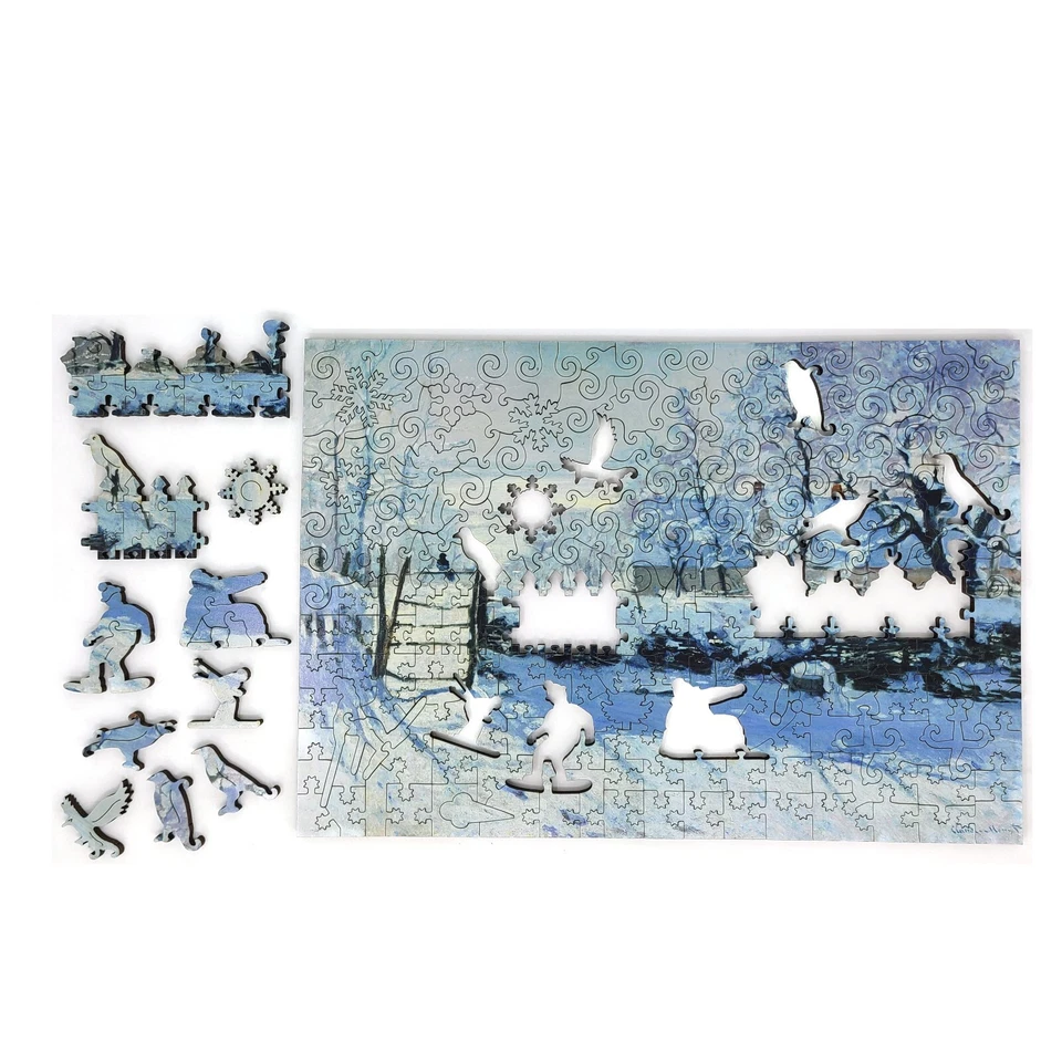 Wooden Jigsaw Puzzle for Adults by FoxSmartBox - 210 Pieces - The Magpie - Image 3 of 4