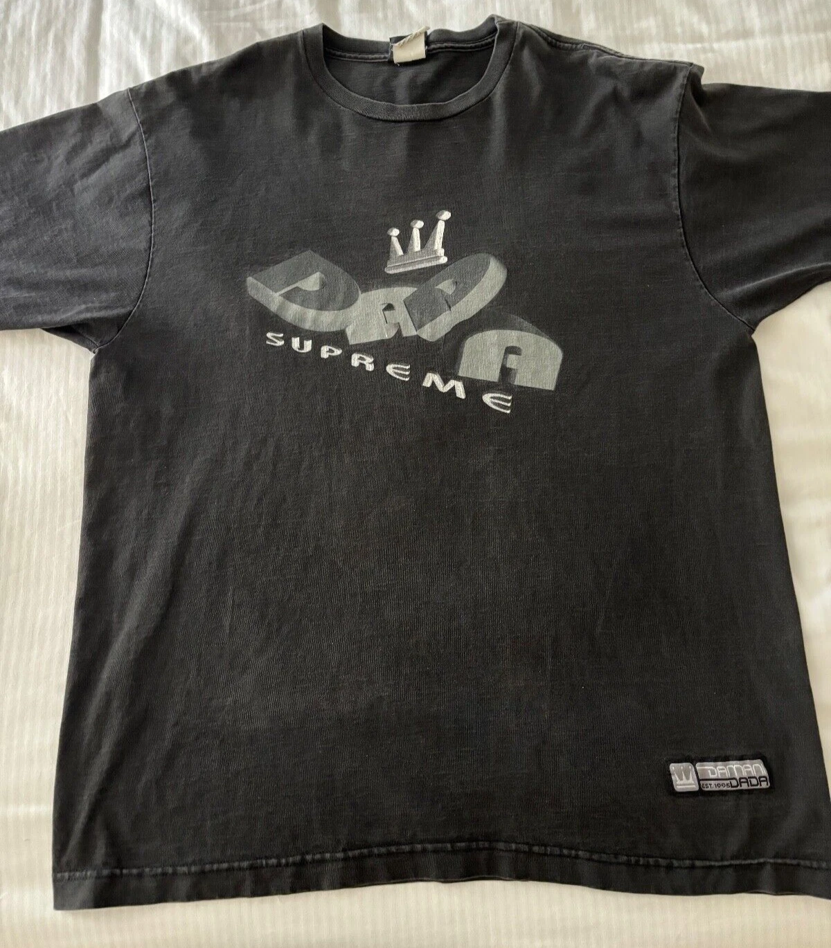 Chemise en jersey vintage années 90 Dada Damani Supreme manches courtes homme taille L, USA