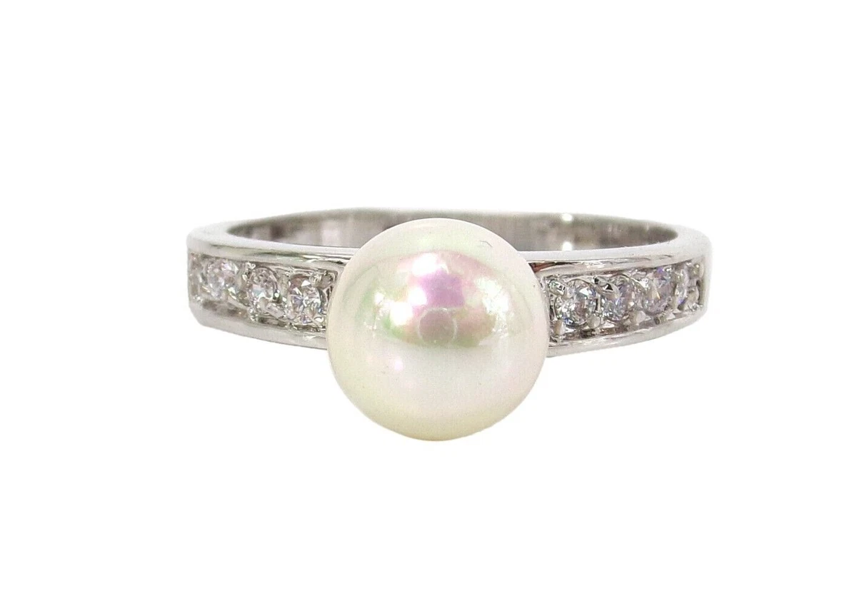 Small pearl deals ring band