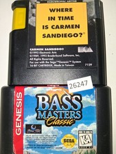 2 retro Sega Genesis video game Bass Masters Classic Carmen San Diego 26247 bc14