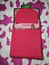 Red Strawberry Shortcake Hooded Dog Pet Towel - New